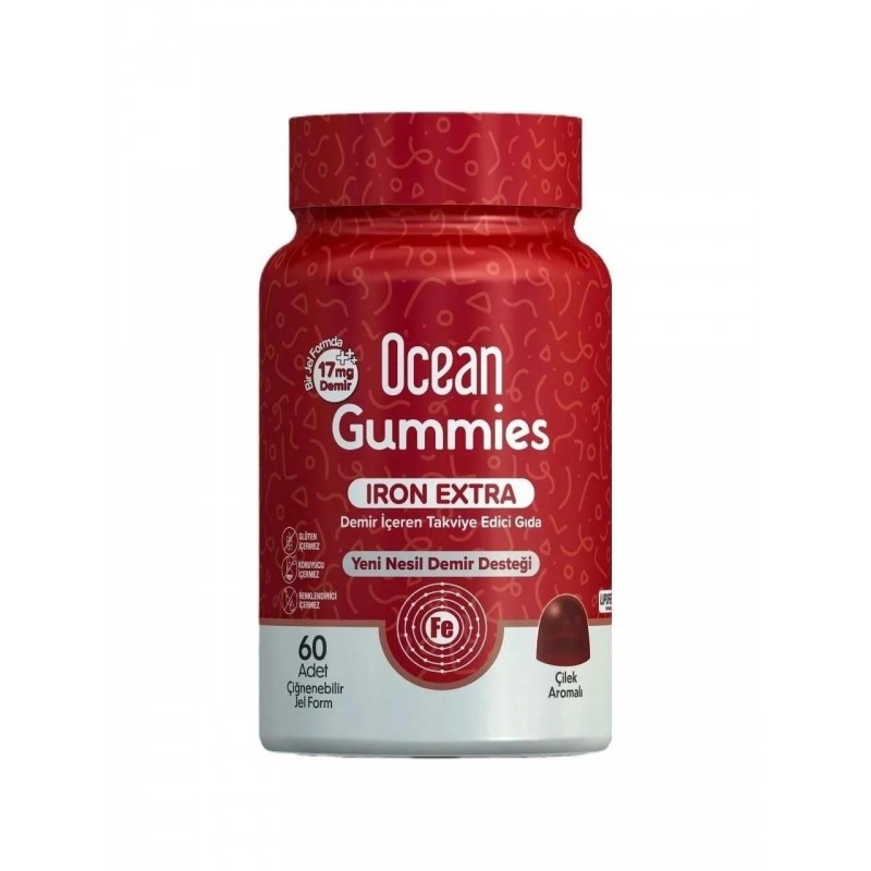 Ocean Gummies Iron Extra 60 Çiğneme Jel Form