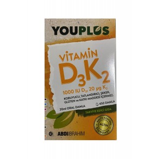 Youplus D3K2 1000 Iu 20 Ml Damla Youplus D3K2 1000 Iu 20 Ml Damla