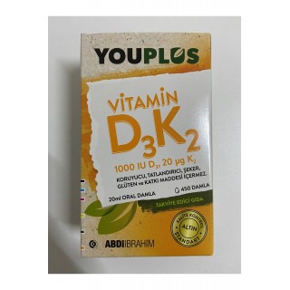 Youplus D3K2 1000 Iu 20 Ml Damla Youplus D3K2 1000 Iu 20 Ml Damla