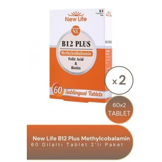 New Life B12 Plus 60 Dil Altı Tablet 2'li Paket New Life B12 Plus 60 Dil Altı Tablet 2'li Paket