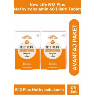 New Life B12 Plus 60 Dil Altı Tablet 2'li Paket New Life B12 Plus 60 Dil Altı Tablet 2'li Paket