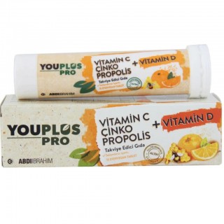 Youplus Pro Vitamin C Çinko Propolis + Vitamin D 15 Efervesan Tablet Youplus Pro Vitamin C Çinko Propolis + Vitamin D 15 Efervesan Tablet