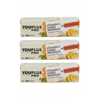 Youplus Pro Vitamin C Çinko Propolis + Vitamin D 15 Efervesan Tablet 3 Adet