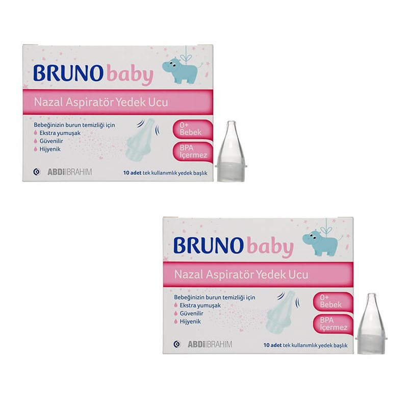 Bruno Baby Nazal Burun Aspiratörü 10'lu Yedek Uç 2'li Bruno Baby Nazal Burun Aspiratörü 10'lu Yedek Uç 2'li