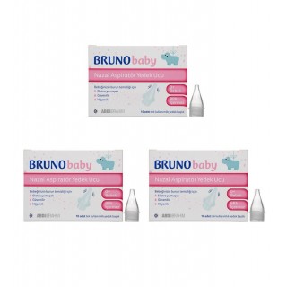 Bruno Baby Nazal Burun Aspiratörü 10'lu Yedek Uç 3 Adet Bruno Baby Nazal Burun Aspiratörü 10'lu Yedek Uç 3 Adet