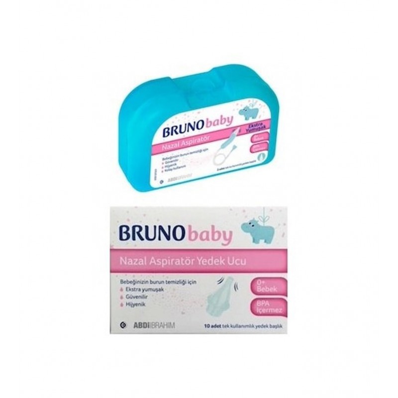 Bruno Baby Nazal Burun Aspiratörü 10'lu Yedek Uç + Nazal Aspiratör
