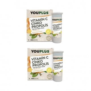 Youplus Vitamin C Çinko Propolis 20 Efervesan Tablet 2 li Paket Youplus Vitamin C Çinko Propolis 20 Efervesan Tablet 2 li Paket