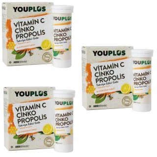 Youplus Vitamin C Çinko Propolis 20 Efervesan Tablet 3 lü Paket Youplus Vitamin C Çinko Propolis 20 Efervesan Tablet 3 lü Paket