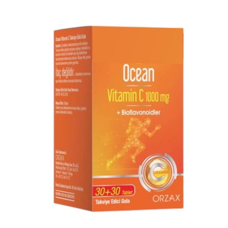 Ocean Vitamin C 1000 mg 30+30 Tablet 1 Alana 1 Bedava (60 Tablet) Ocean Vitamin C 1000 mg 30+30 Tablet 1 Alana 1 Bedava (60 Tablet)
