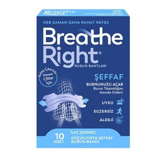Breathe Right Hassas Ciltler İçin Şeffaf 10'lu Burun Bandı