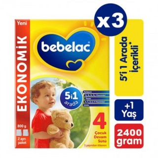 Bebelac 4 Çocuk Devam Sütü 800 gr 3 Adet