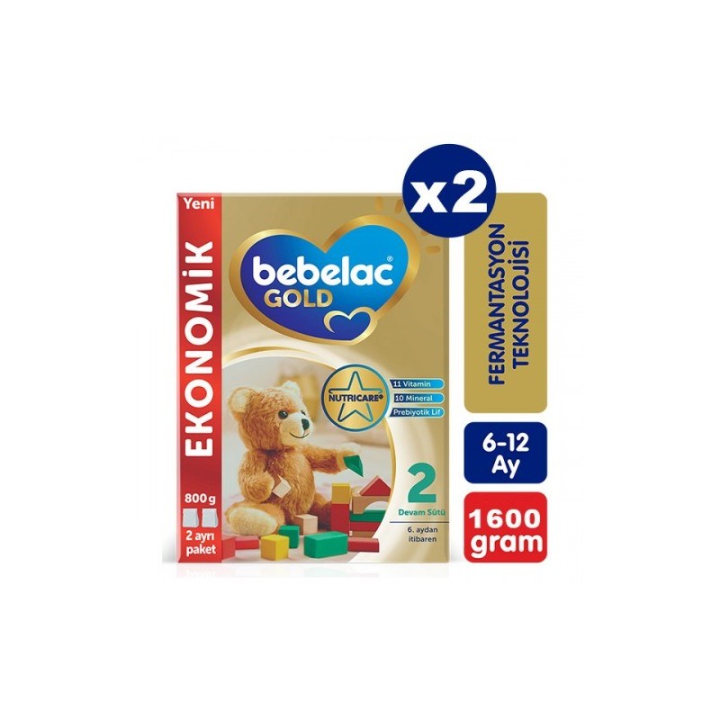 Bebelac Gold 2 Devam Sütü 800 gr 2 Adet