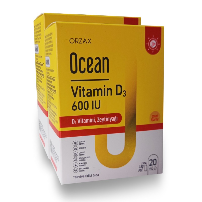 Ocean Vitamin D3 600 IU Sprey 20 ml 2 Adet