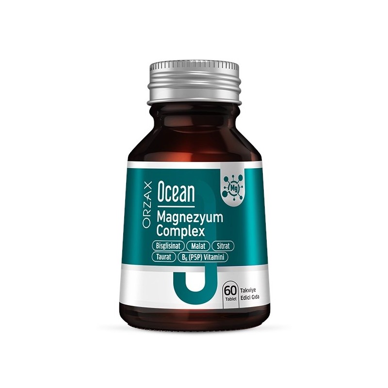 Ocean Magnezyum Complex Bisglisinat - Malat - Sitrat - Taurat & B6 (P5P) Vitamini 60 Tablet
