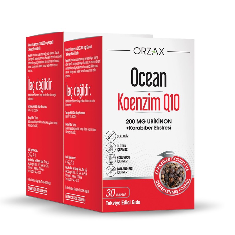 Ocean Koenzim Q10 100 mg 2 li Paket 30 Kapsül