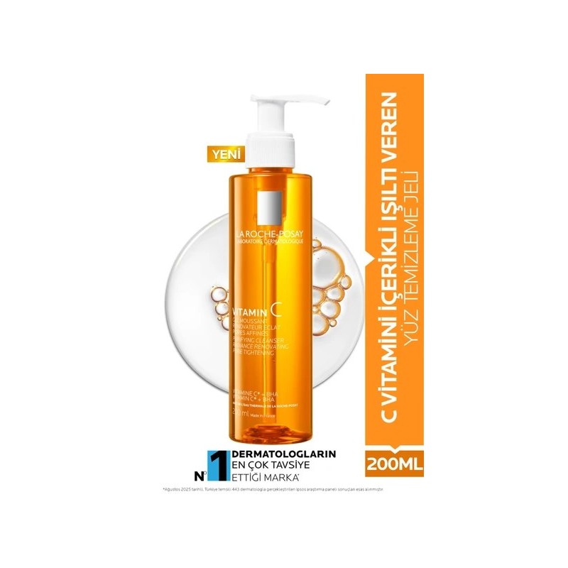La Roche-Posay Vitamin C Işıltı Veren 200 ml Yüz Temizleme Jeli