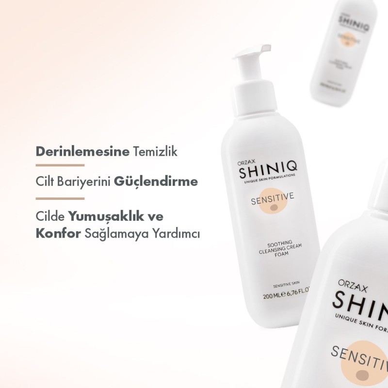 Orzax Shiniq Hassas Ciltler İçin Temizleyici Krem Köpük 200 ml