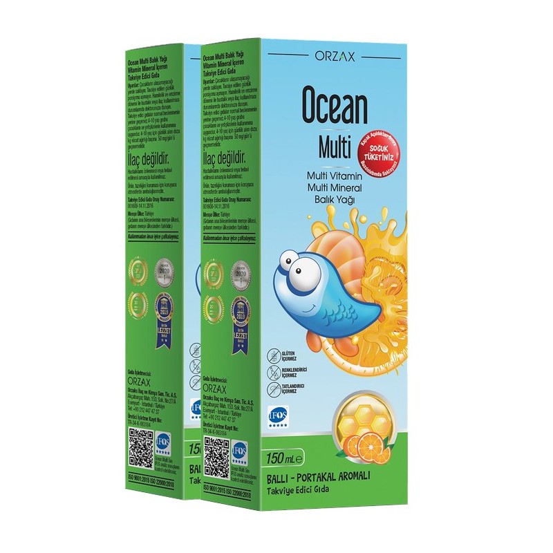 Ocean Multi Omega 3 150 ml Şurup 2 li