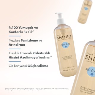Orzax Shiniq Vücut Temizleme Yağı 400 ml Kuru Çok Kuru ve Atopiye Eğilimli Ciltler için