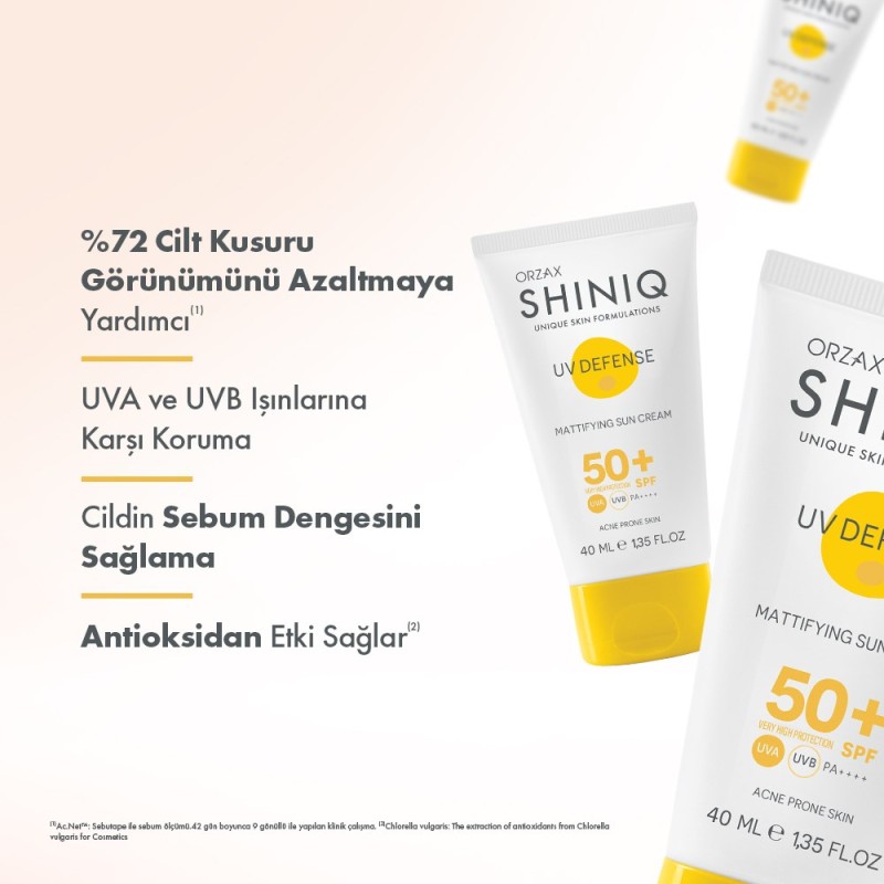 Orzax Shiniq UV Defence Güneş Koruyucu Spf 50+ 40 ml Yağlı Ciltler İçin