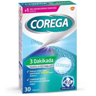 Corega 3 Dakikada Diş Protezi Temizleyici 30 Tablet
