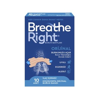 Breathe Right Normal Ciltler İçin Normal Boy 10 Adet Burun Bandı