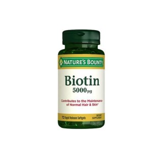Nature's Bounty Biotin 5000 mg 72 Kapsül