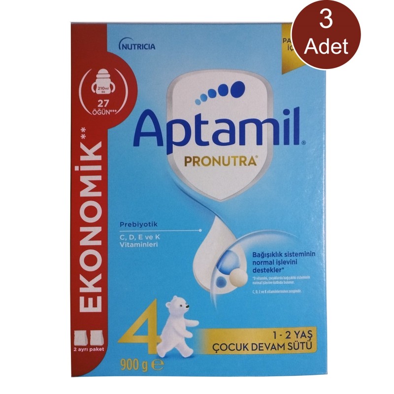 Aptamil 4 Çocuk Devam Sütü 900 gr 3 Adet