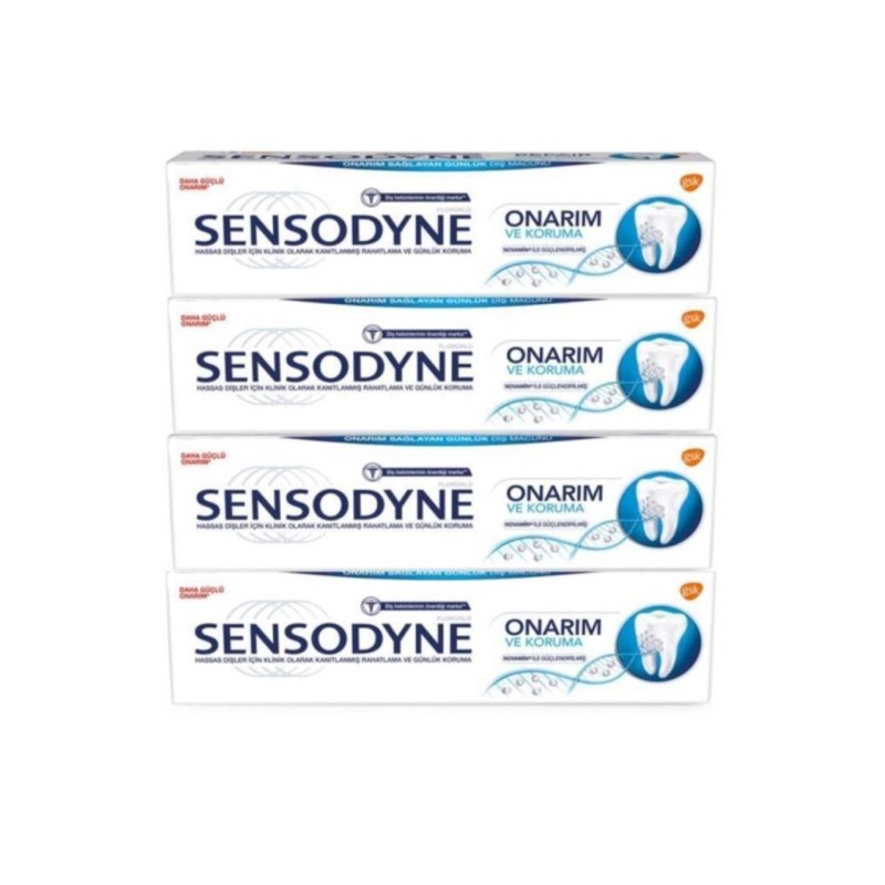 Sensodyne Onarım ve Koruma 75 ml 4 Adet Diş Macunu