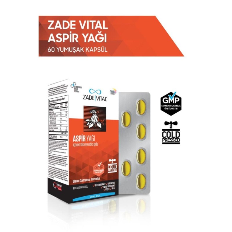 Zade Vital Aspir Yağı 600 mg 60 Kapsül