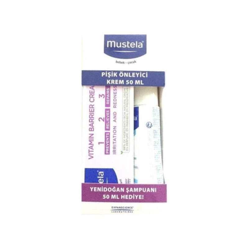 Mustela Vitamin Barrier 50 ml Pişik Kremi + Yenidoğan Bebek Şampuanı 50 ml Pişik Kremi