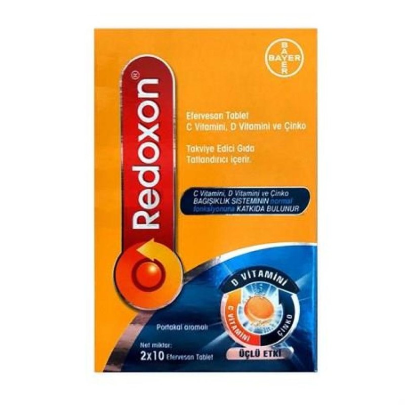 Redoxon C Vitamini D Vitamini Çinko Üçlü Etki 20 Efervesan Tablet
