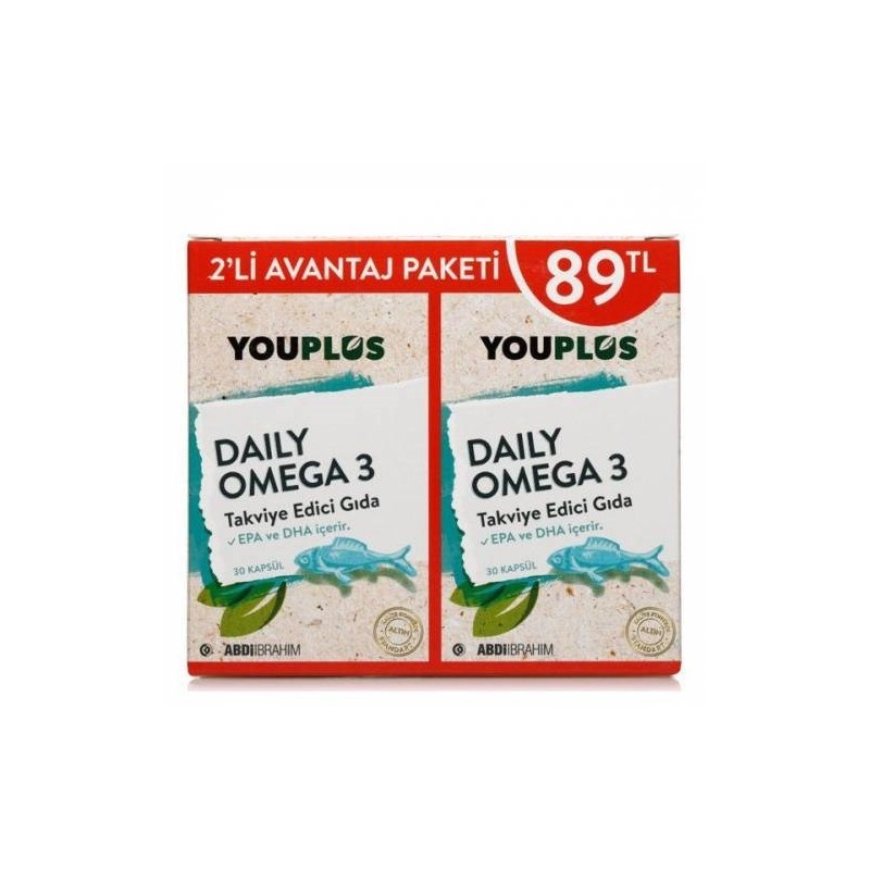 Youplus Daily Omega 3 2 li Paket 30 Kapsül
