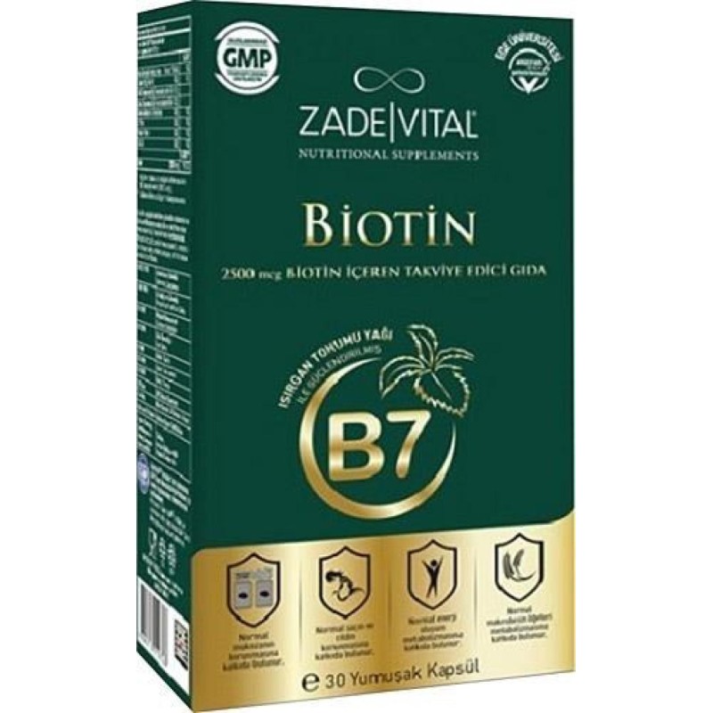 Zade Vital Biotin 2500 mcg 30 Kapsül