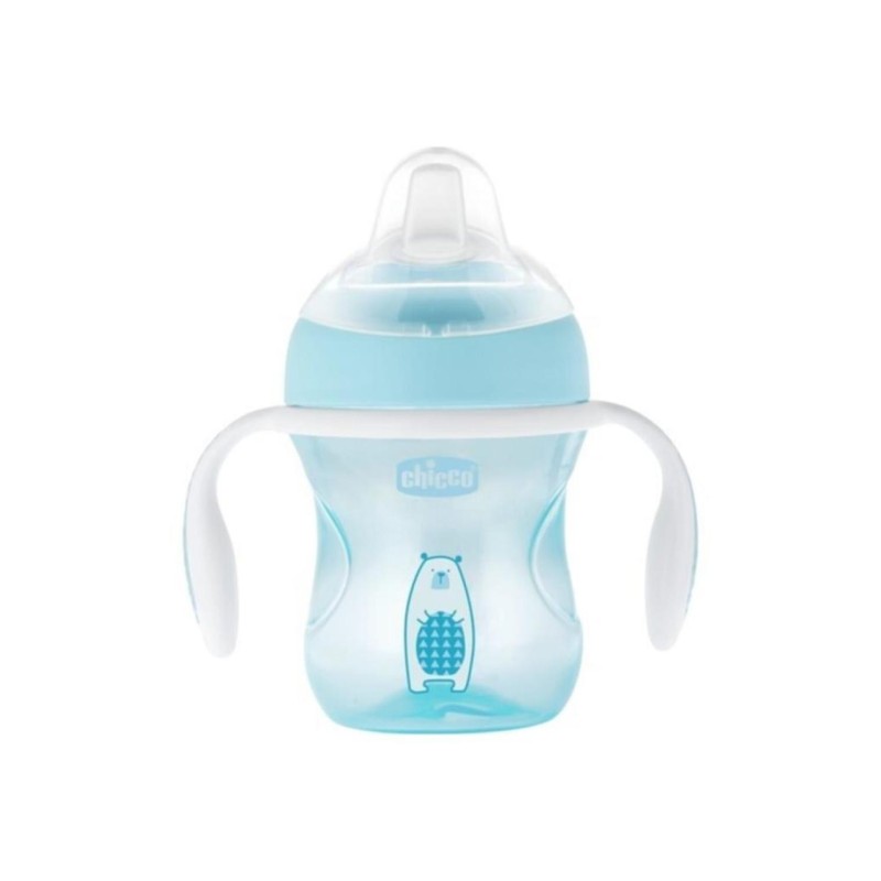 Chicco 4 Ay+ Yumuşak Uçlu 200 ml Mavi Geçiş Bardağı