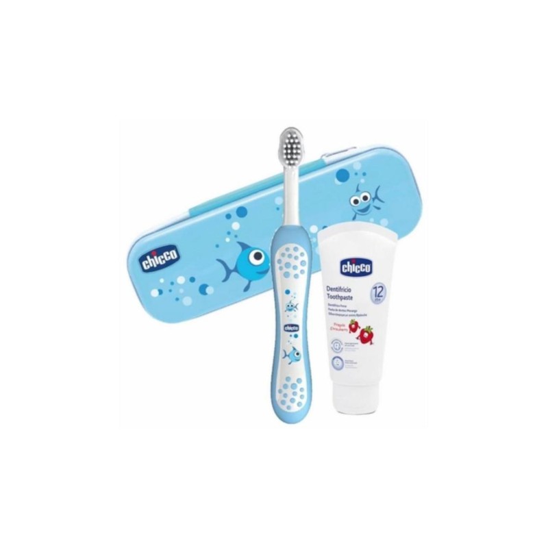 Chicco 12 Ay+ Diş Fırçası ve Diş Macunu Seti Mavi