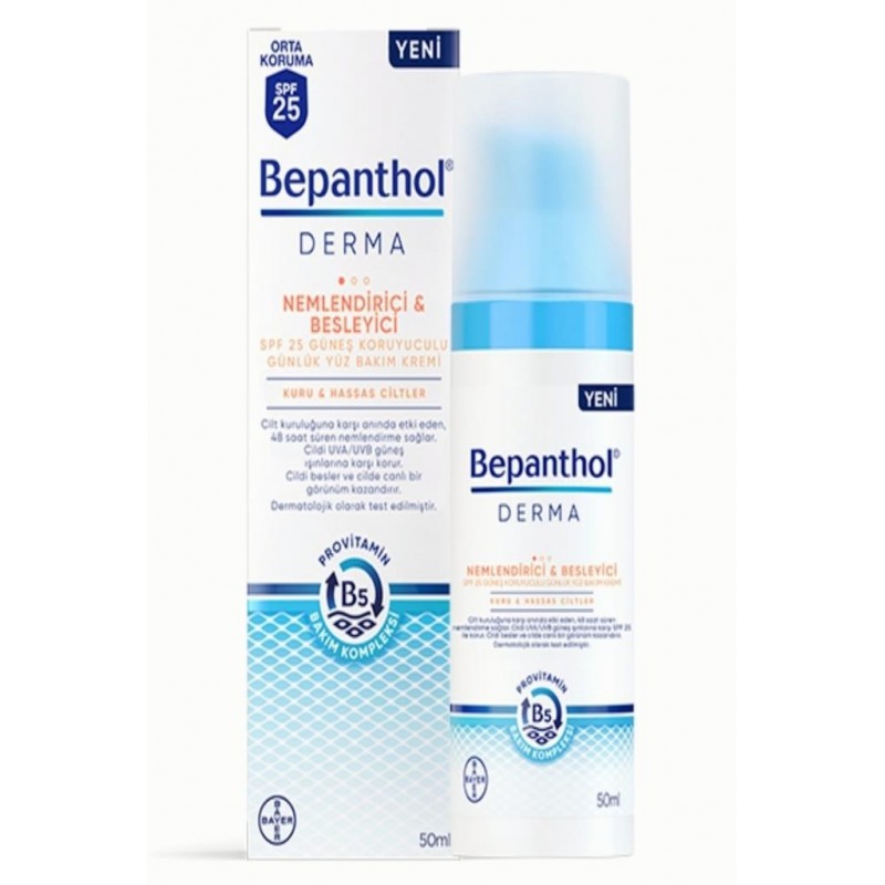 Bepanthol Derma Nemlendirici ve Besleyici Spf 25 50 ml Yüz Bakım Kremi