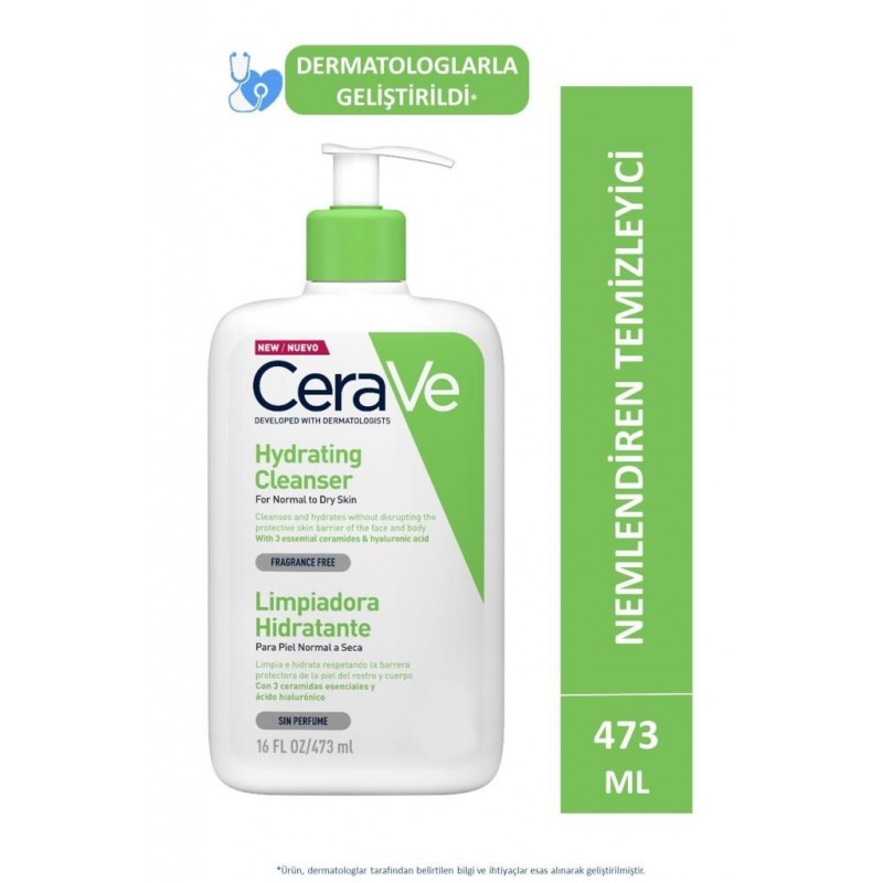 Cerave Hydrating Cleanser 473 ml Nemlendirici Yüz Temizleyici