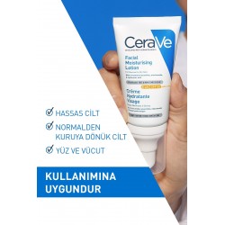 Cerave Normal ve Kuruya Dönük Ciltler İçin Yüz Nemlendirici Krem Spf 50 52 ml