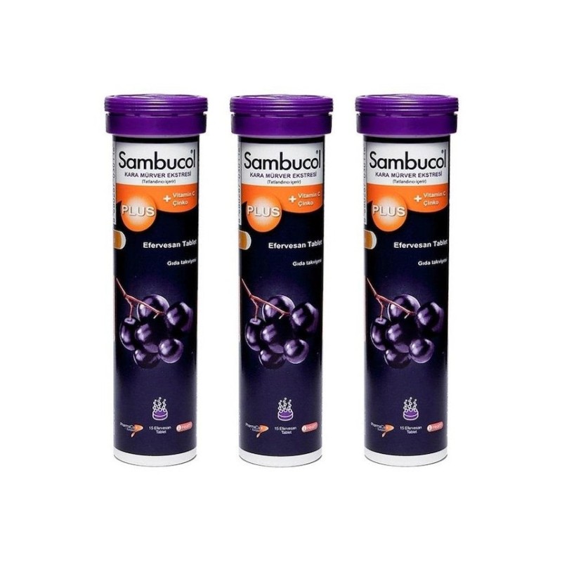 Sambucol Plus 15 Efervesan Tablet 3 Adet