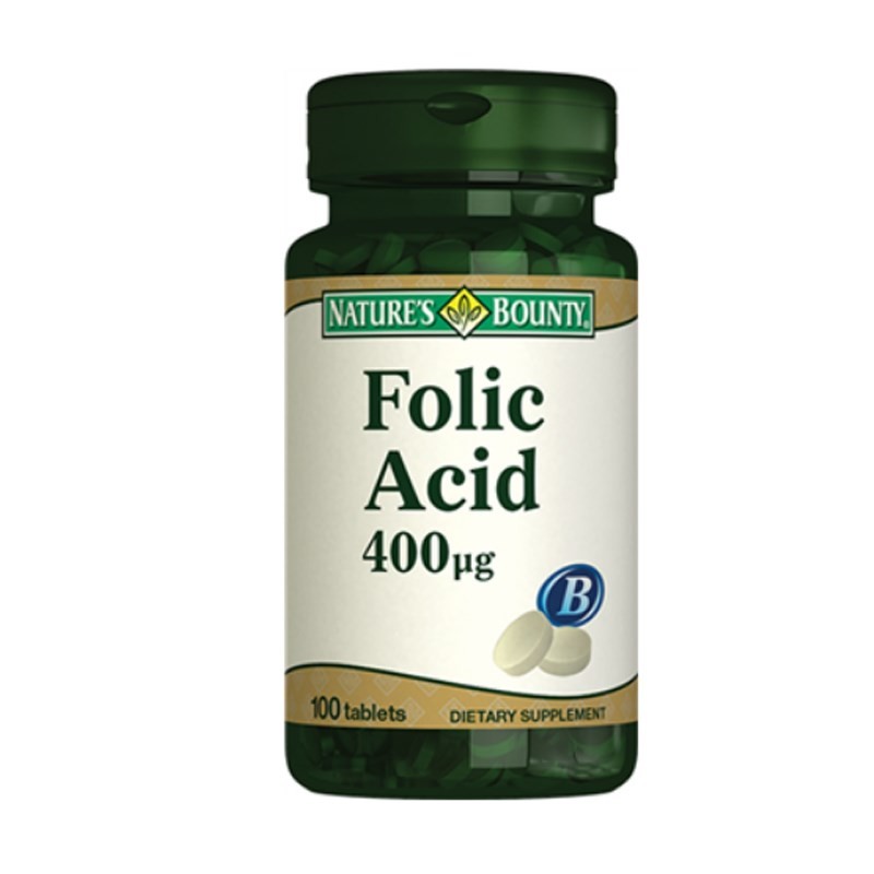 Nature's Bounty Folic Acid 400 mcg 100 Tablet