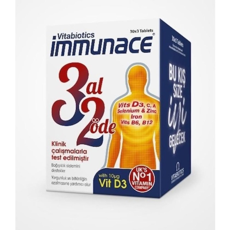 Vitabiotics İmmunace 3 lü Paket 30 Tablet