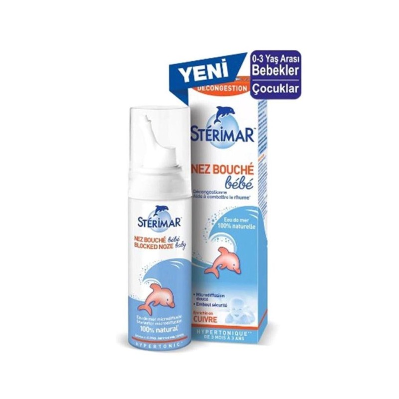 Sterimar Baby Hipertonik Blocked Nose Deniz Suyu 100 ml Burun Spreyi