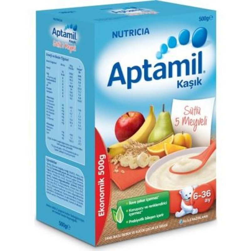 Aptamil Sütlü 5 Meyveli 500 gr Kaşık Maması