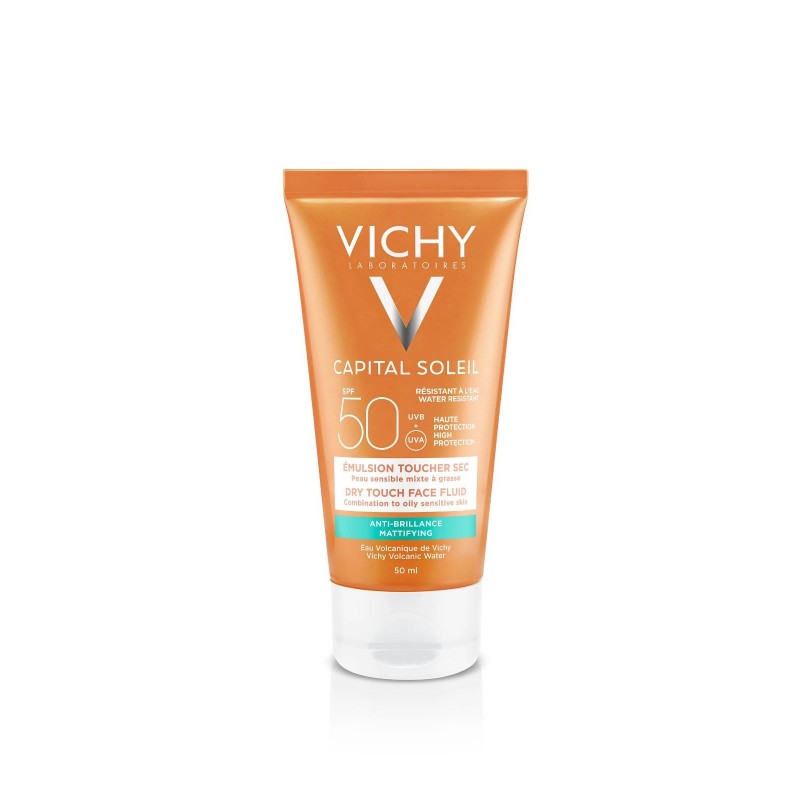 Vichy Ideal Soleil Dry Touch Emulsion Spf 50 50 ml Karma ve Yağlı Ciltler Güneş Kremi