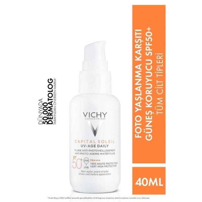 Vichy Capital Soleil UV Age Daily Spf 50+ 40 ml Yaşlanma Karşıtı Güneş Kremi