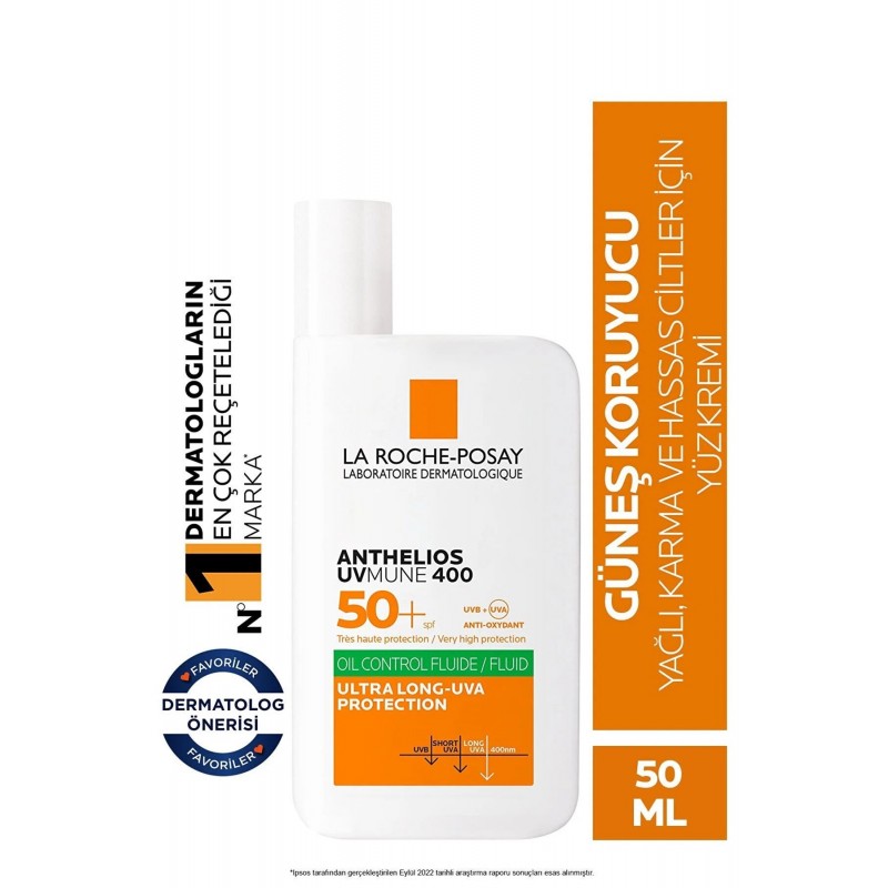 La Roche-Posay Anthelios UVmune 400 Oil Control Fluid 50 Faktör Güneş Kremi 50 ml