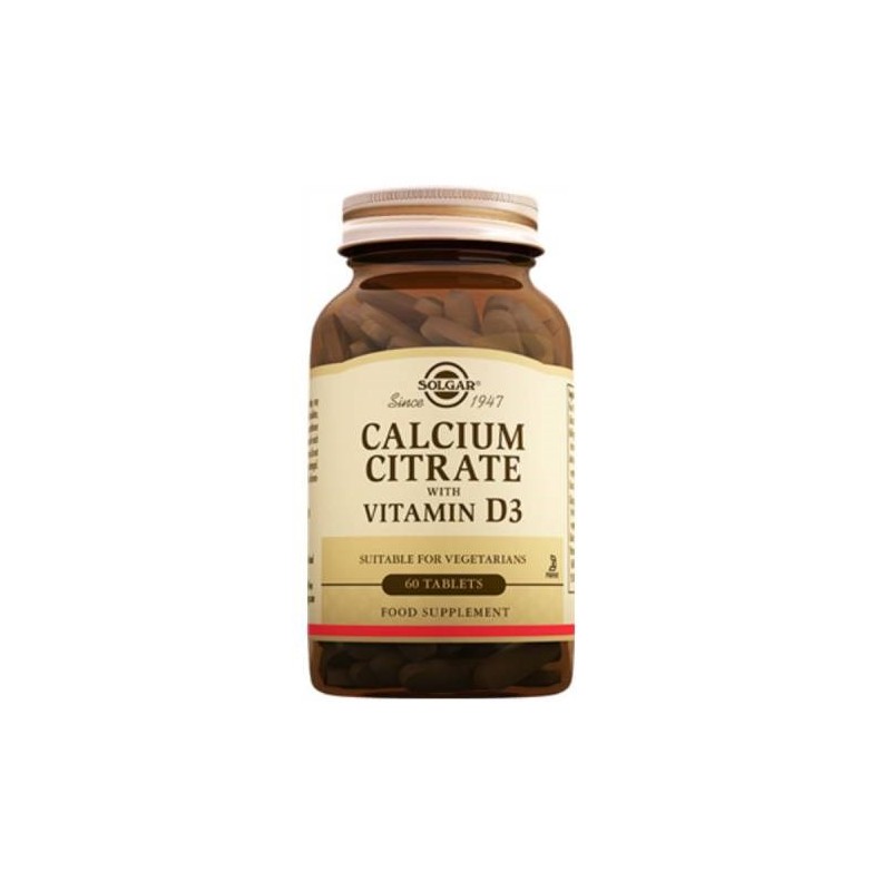 Solgar Calcium Citrate with Vitamin D3 250 mg 60 Tablet