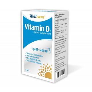 Wellcare Vitamin D3 400 IU 5 ml Sprey Wellcare Vitamin D3 400 IU 5 ml Sprey