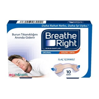 Breathe Right Normal Ciltler İçin Normal Boy 10 Adet Burun Bandı